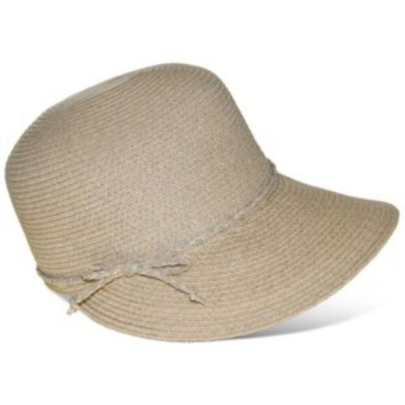 Nine West Packable Classic Braid Framer Hat in Sand Heather NWT - Picture 1 of 1